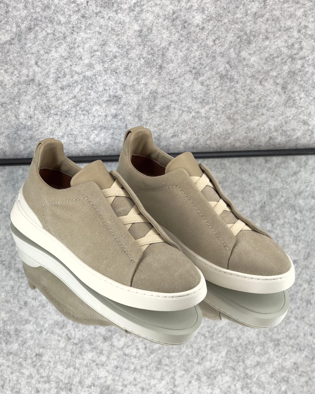 Dust Cream Cotton Linen and Leather Triple Stitch™