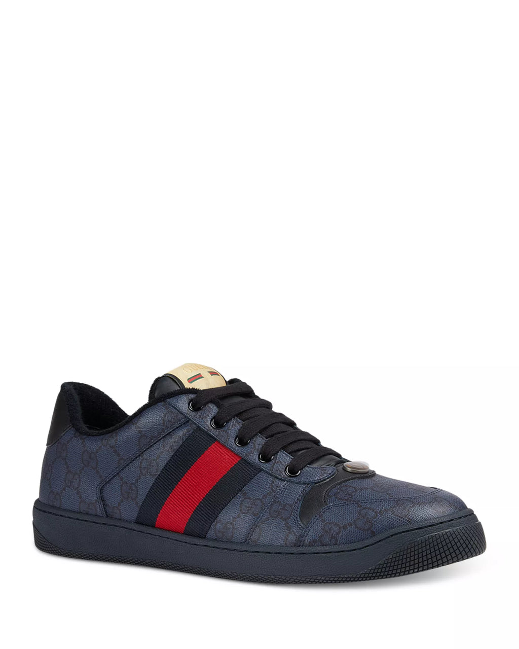 Gucci Men's Screener Canvas and Leather Sneakers Dark Blue