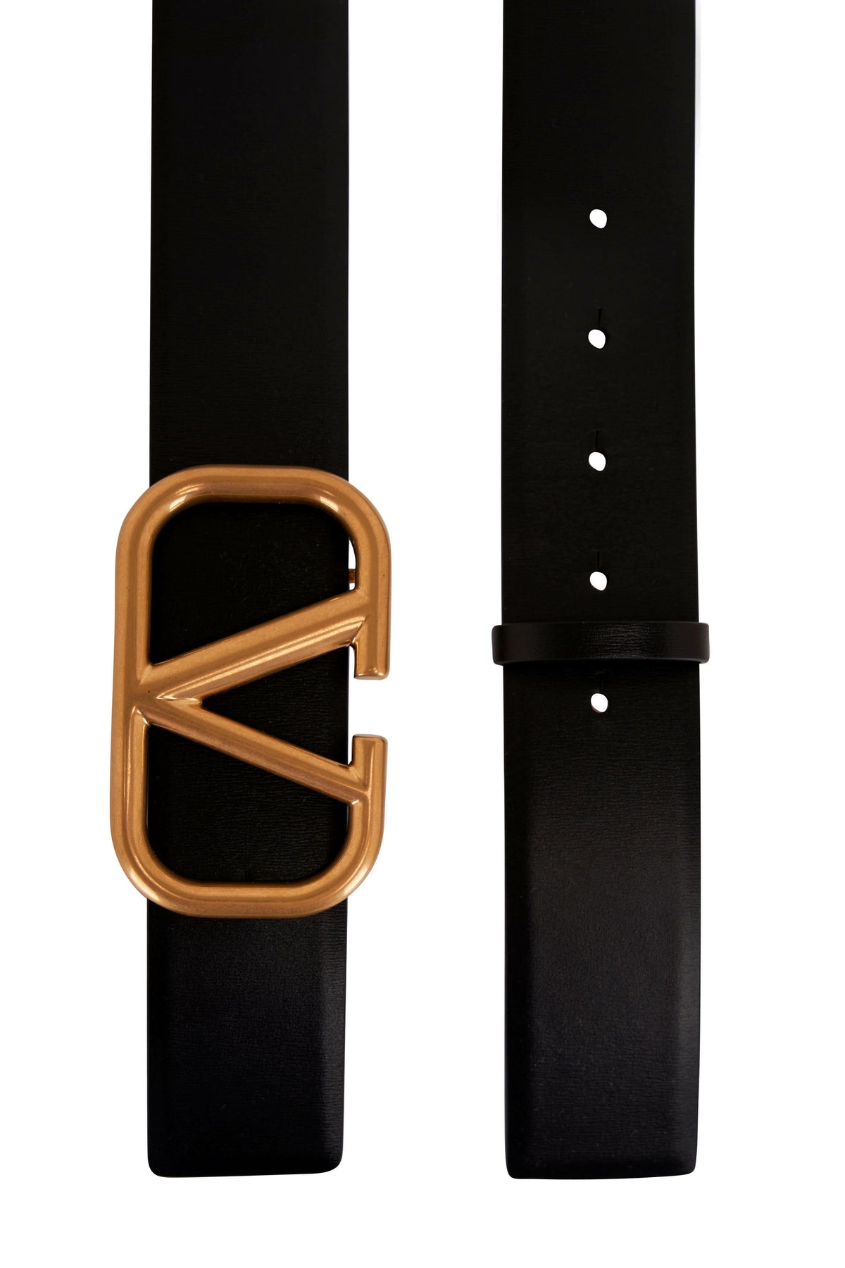 Valentino Belt | Black Leather VLOGO