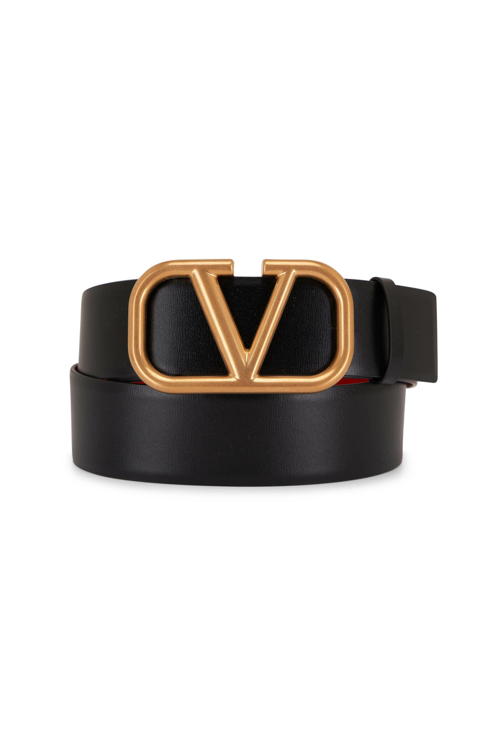 Valentino Belt | Black Leather VLOGO