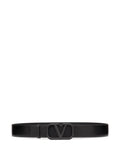 Valentino Belt | Black Leather VLOGO