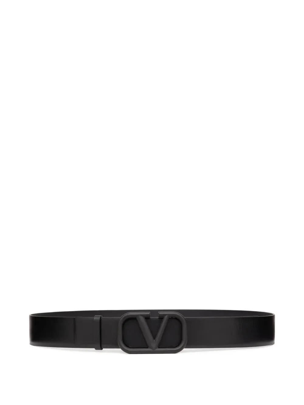 Valentino Belt | Black Leather VLOGO
