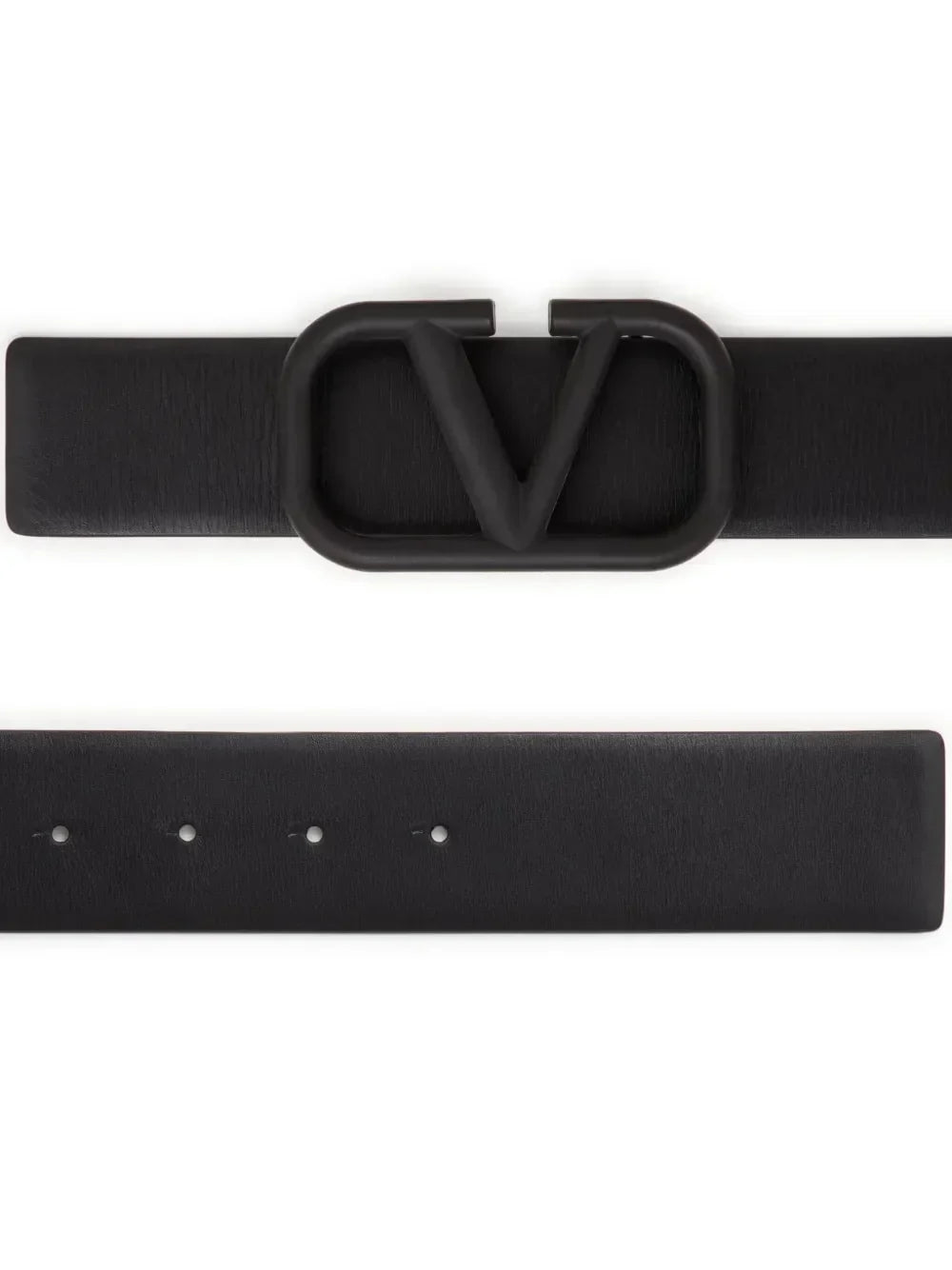 Valentino Belt | Black Leather VLOGO