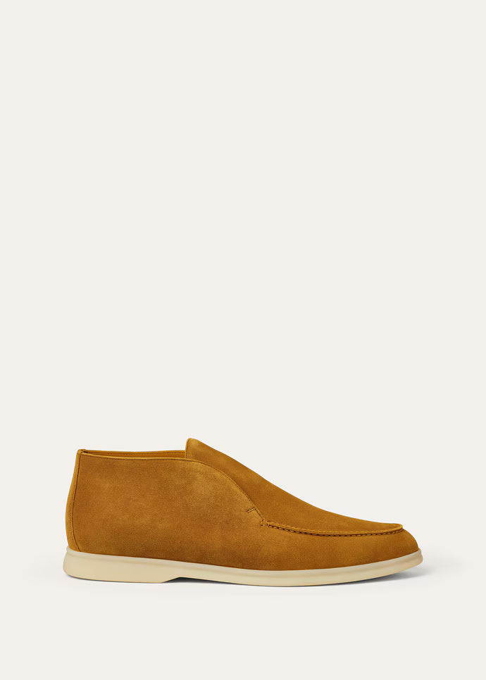 Loro Piana Loafer Open Walk Ankle Boot Very Dark Saffron
