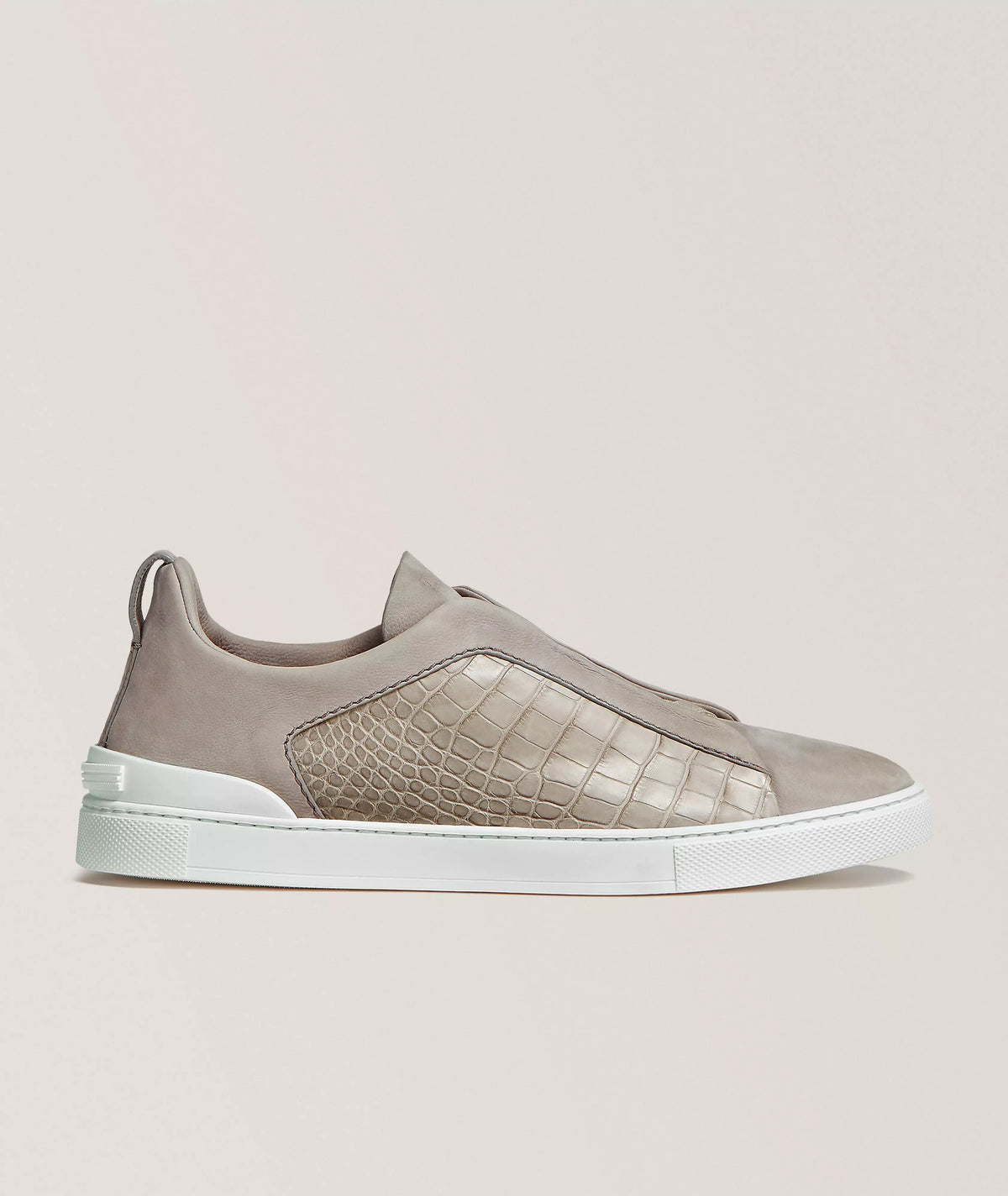 ZEGNA Triple Stitch Alligator Leather & Suede