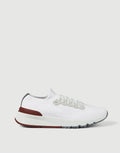 Cotton knit and semi-polished calfskin