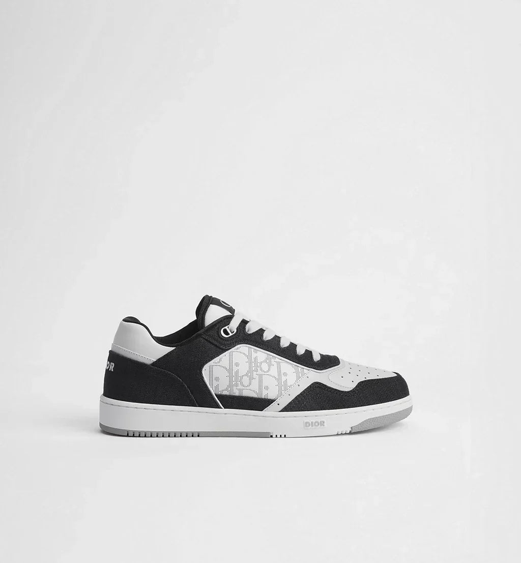 White Smooth Calfskin, Black Denim and White Dior Oblique Galaxy Leather