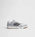 Gray and White Smooth Calfskin with Beige and Black Dior Oblique Jacquard
