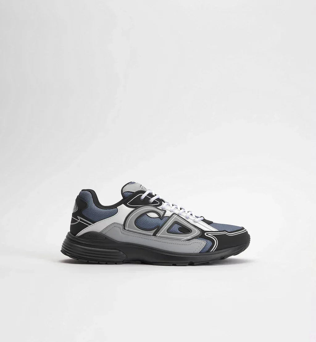 Blue Technical Mesh with Gray, White and Black Technical Fabric