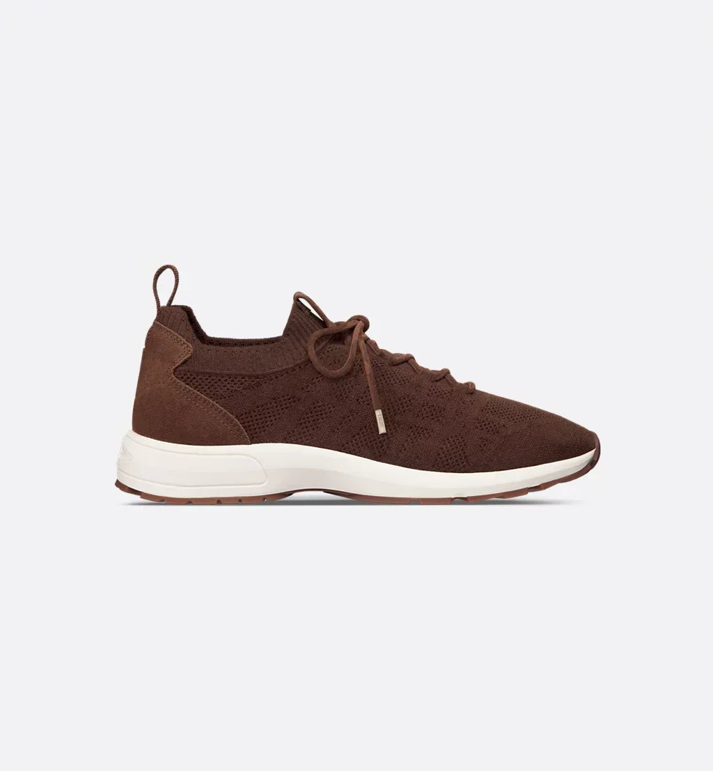 B80 Lounge Sneaker Brown Cannage Cashmere, Wool and Silk Knit with Brown Suede Calfskin
