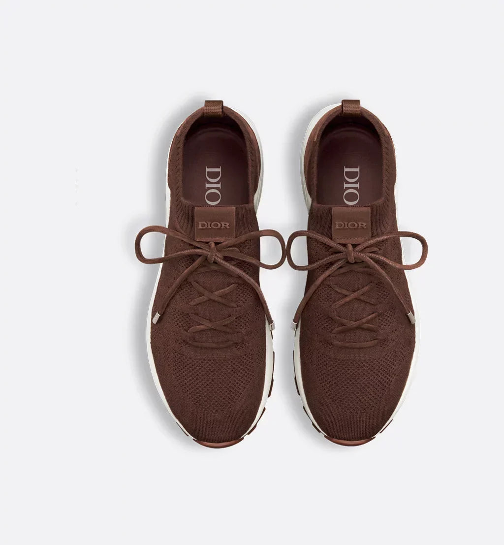 B80 Lounge Sneaker Brown Cannage Cashmere, Wool and Silk Knit with Brown Suede Calfskin