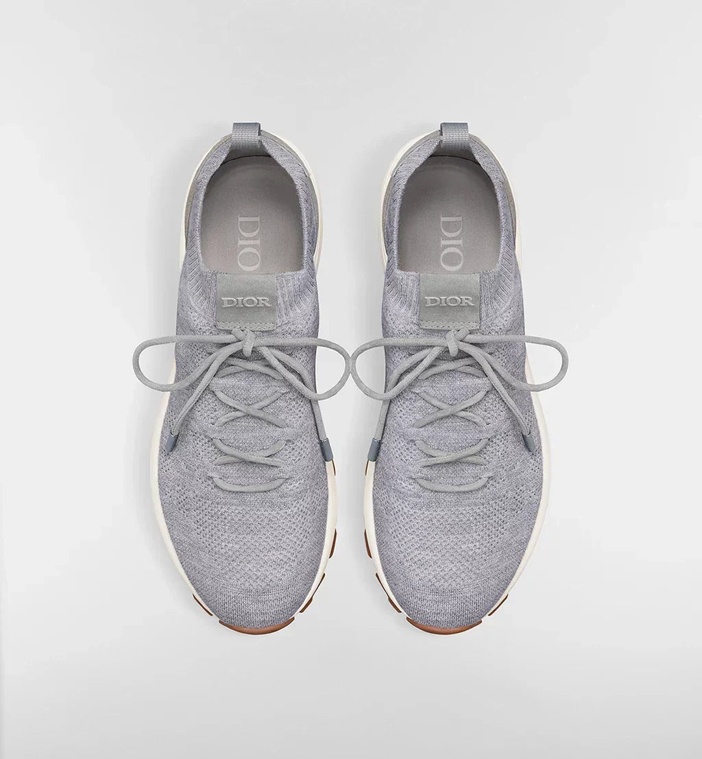 Dior Gray Cannage Cashmere, Wool and Silk Knit with Dior Gray Suede Calfskin