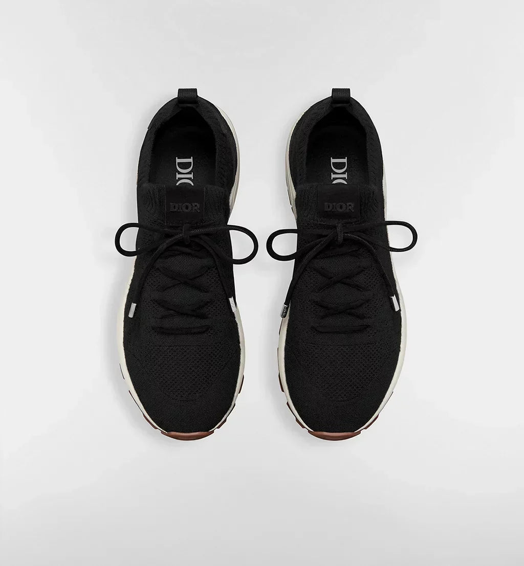 Black Cannage Cashmere, Wool and Silk Knit with Black Suede Calfskin