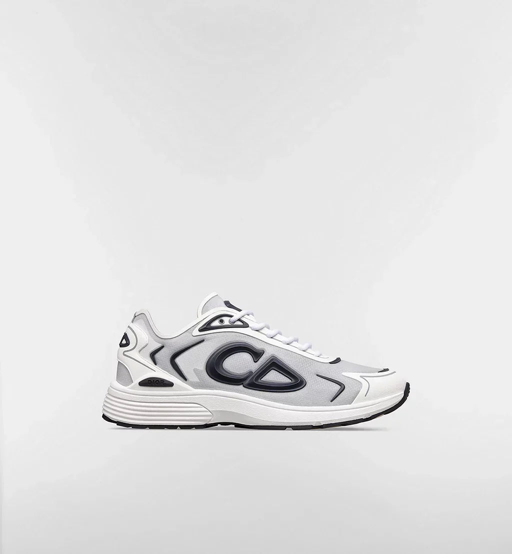 B30 Countdown Tech Sneaker White Semi-Transparent N3O Nylon, White and Gray Technical Fabric and Navy Blue Rubber