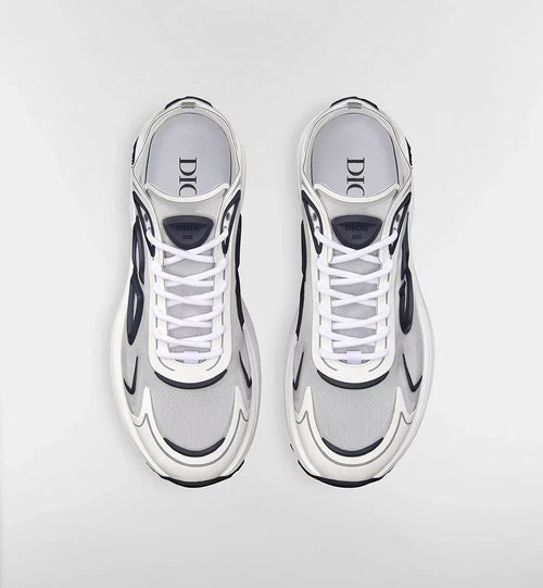 B30 Countdown Tech Sneaker White Semi-Transparent N3O Nylon, White and Gray Technical Fabric and Navy Blue Rubber