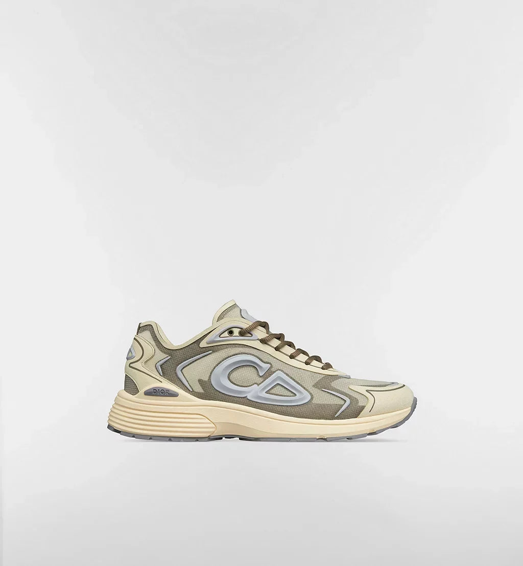 B30 Countdown Tech Sneaker Beige Semi-Transparent N3O Nylon, Beige and Brown Technical Fabric and Gray Rubber
