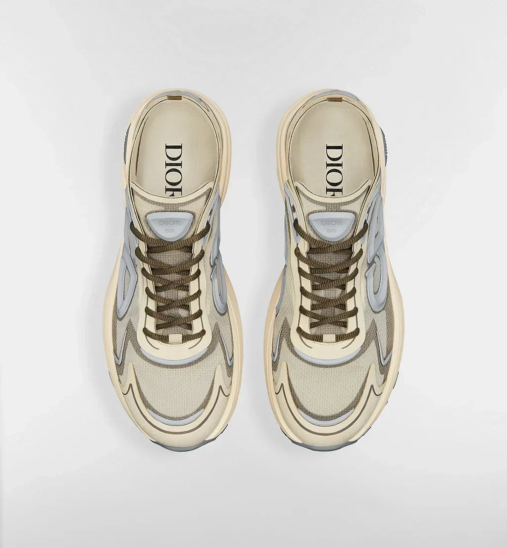 B30 Countdown Tech Sneaker Beige Semi-Transparent N3O Nylon, Beige and Brown Technical Fabric and Gray Rubber