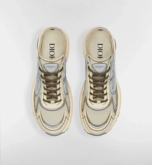 B30 Countdown Tech Sneaker Beige Semi-Transparent N3O Nylon, Beige and Brown Technical Fabric and Gray Rubber