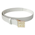 Dior Belt | Christian Miss Leather White