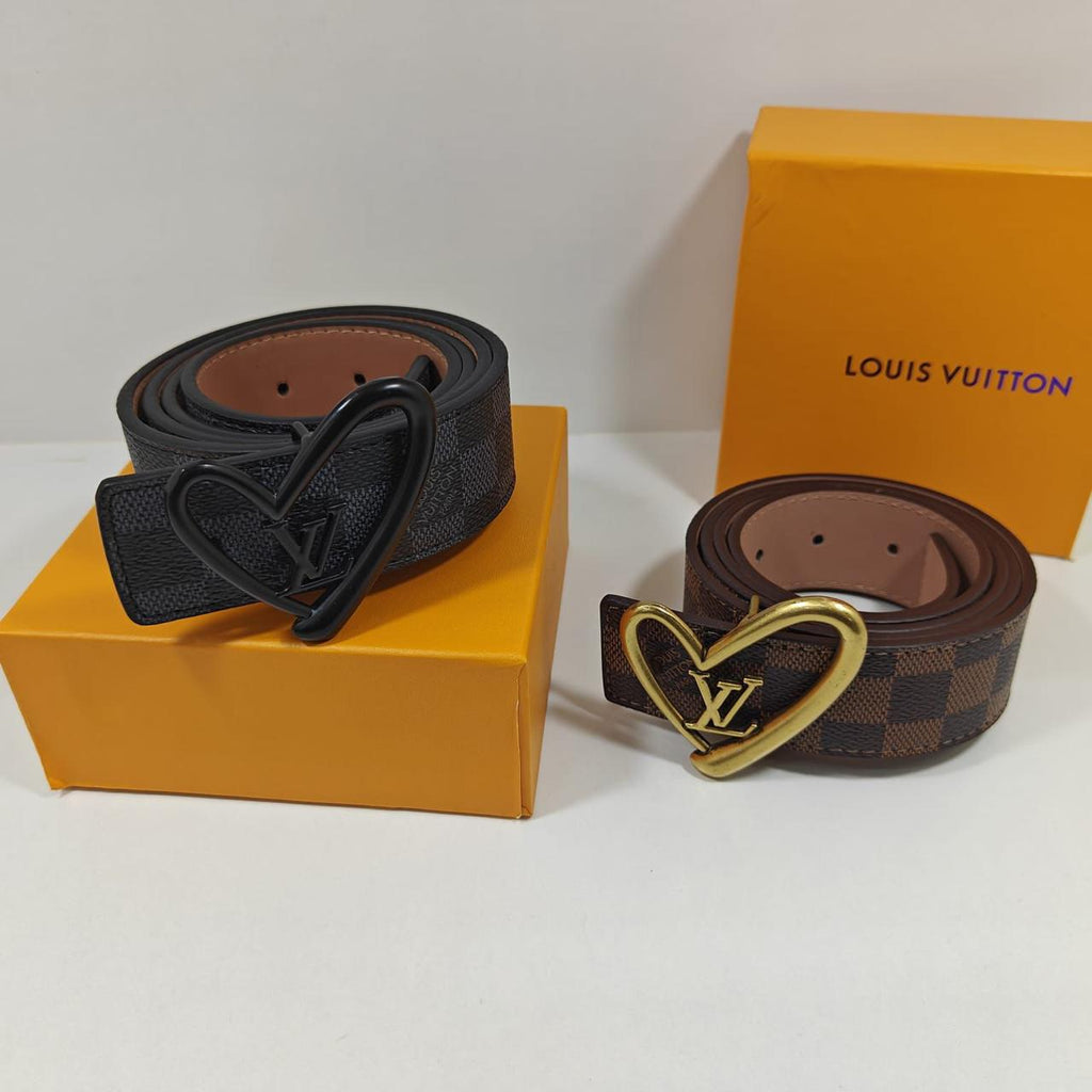 Louis Vuitton Belt | Monogram Canvas Fall in Love Heart Reversible Bronw/black