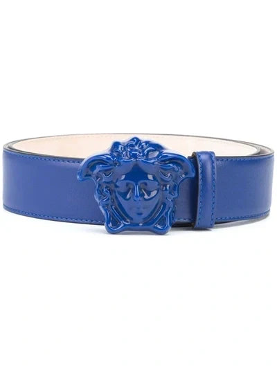 Versace Belt | Pre-loved Medusa Buckle Blue