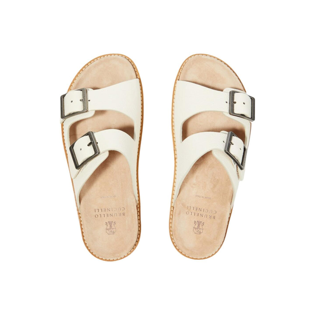 Brunello Cucinelli Sandals | White Double-strap
