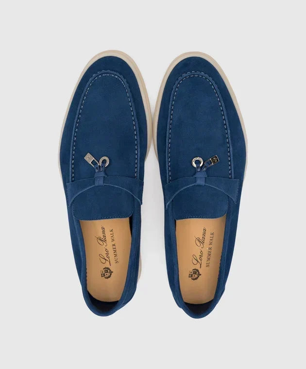 Loro Piana Women's Loafers | Summer Charms Walk Blue