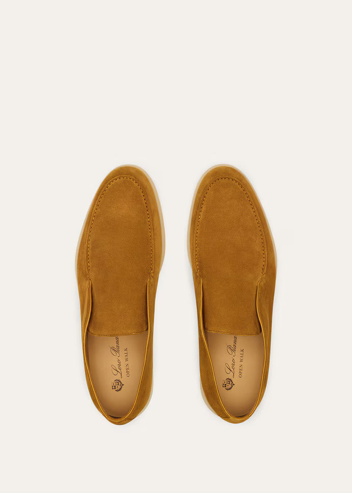 Loro Piana Loafer Open Walk Ankle Boot Very Dark Saffron
