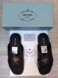 Prada Slippers | Red Saffiano Leather Crisscross