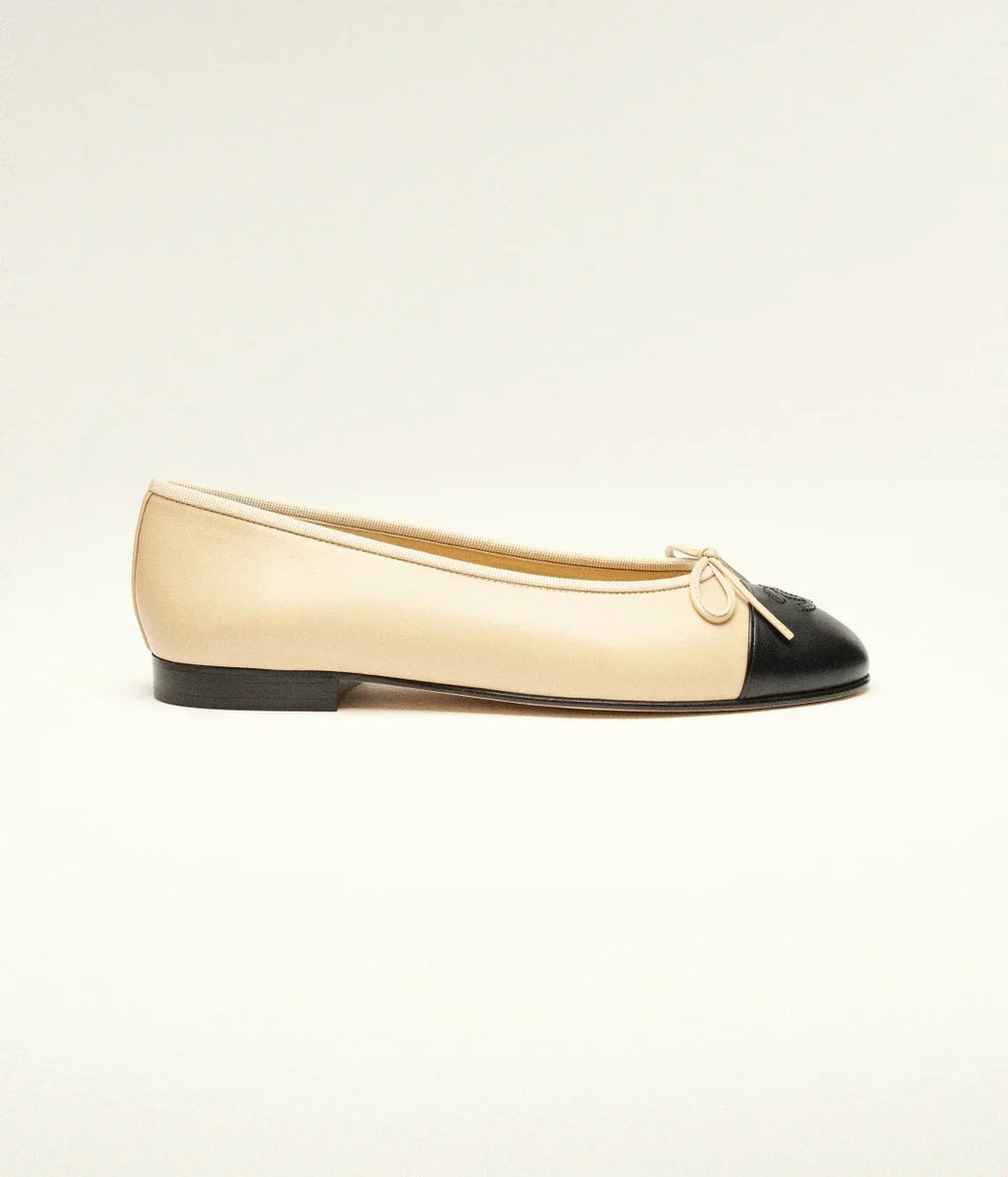 Chanel Women's Loafers | Lambskin Beige & Black