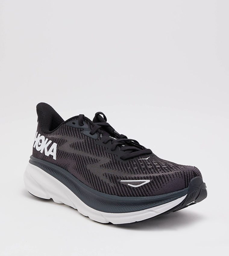 Hoka  Clifton 9 Lace Up Running Shoes Black