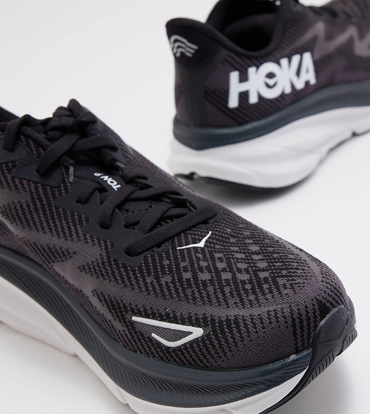 Hoka  Clifton 9 Lace Up Running Shoes Black