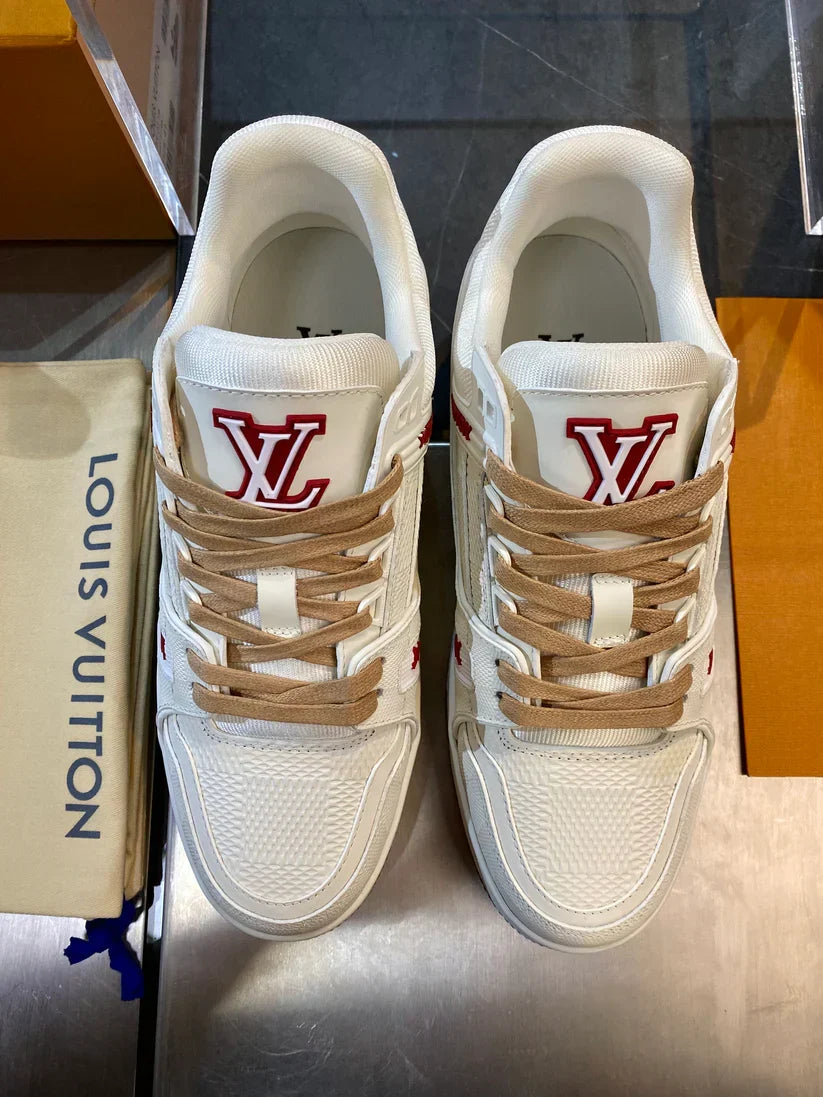 Sneaker LV Trainer White X Red