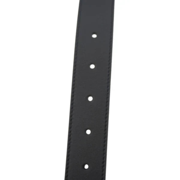 Gg Buckle Leather Belt Black