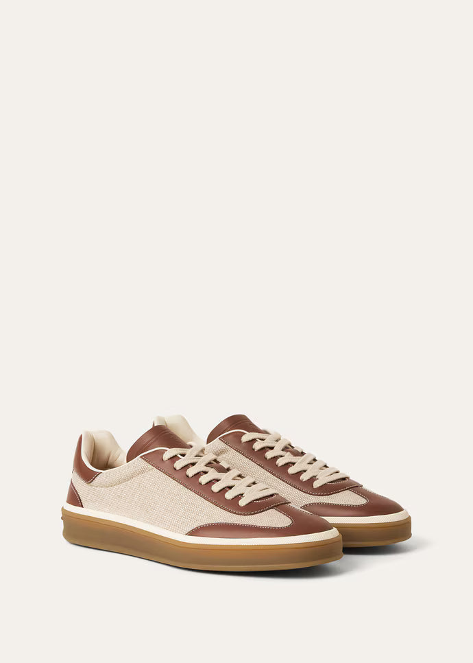 Tennis Walk Sneaker  Suede Calf Split Natural/Caramel Sugar