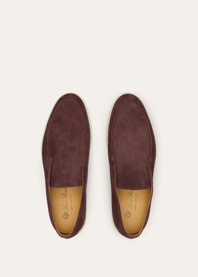 Loro Piana Loafer Open Walk Ankle Boot Very Dark Maroon