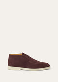 Loro Piana Loafer Open Walk Ankle Boot Very Dark Maroon