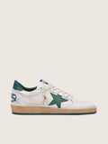 Men's Ball Star in white nappa leather with green leather star and heel tab