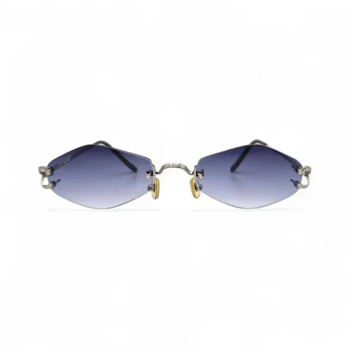 Cartier Glasses | Rimless Sunglasses Platinum Wires Sunglasses w/ Smoke Gray/blue Lenses