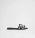 Dway Slide Deep Blue Embroidered Cotton