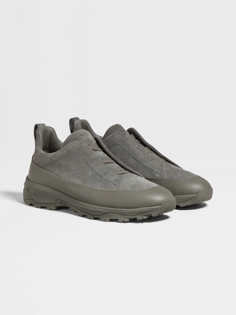 Grey Suede and Leather Triple Stitch™