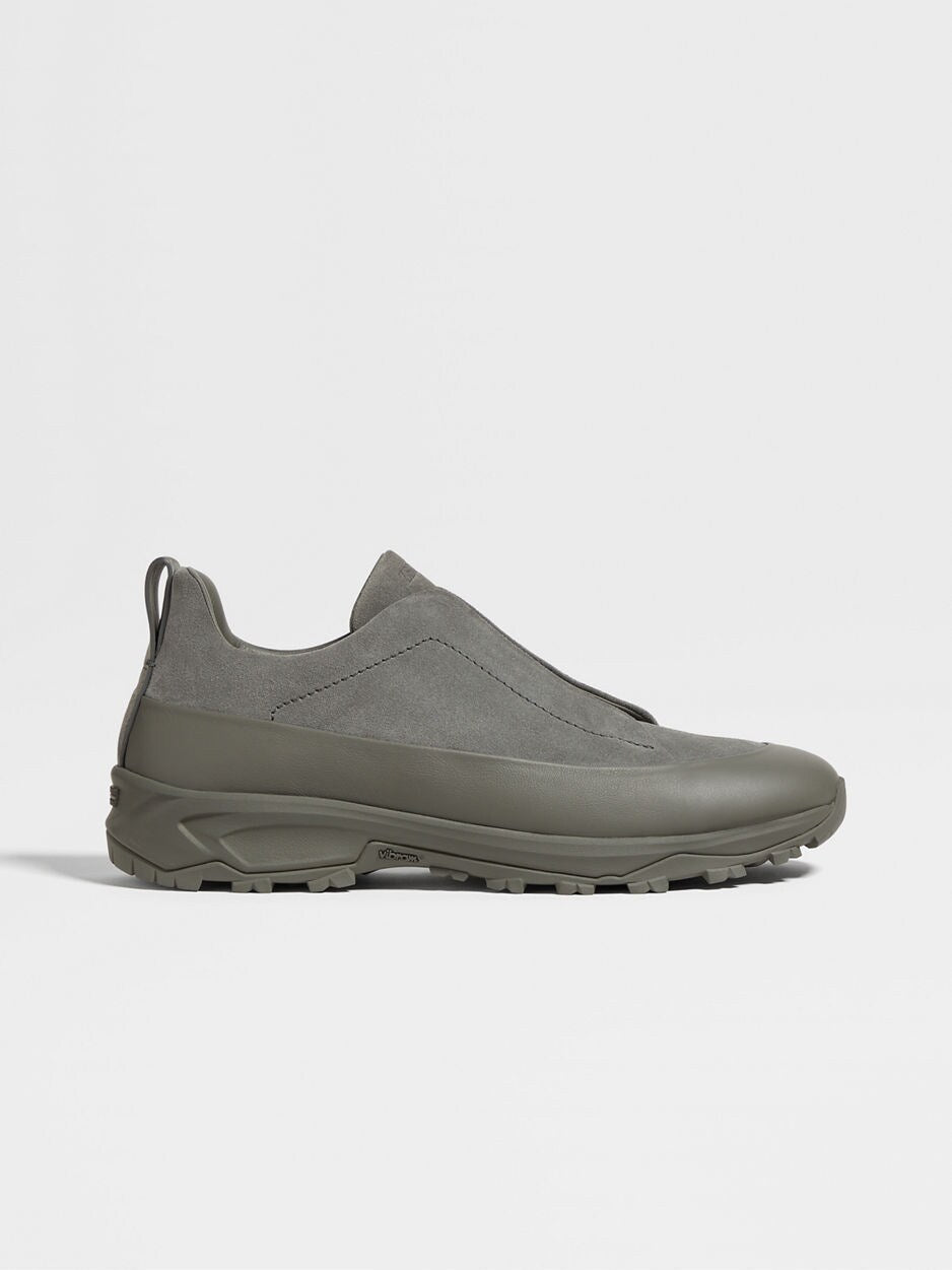 Grey Suede and Leather Triple Stitch™