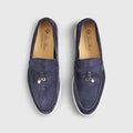 Loro Piana Women's Loafers | Summer Charms Walk Suede Argo Blue Melange