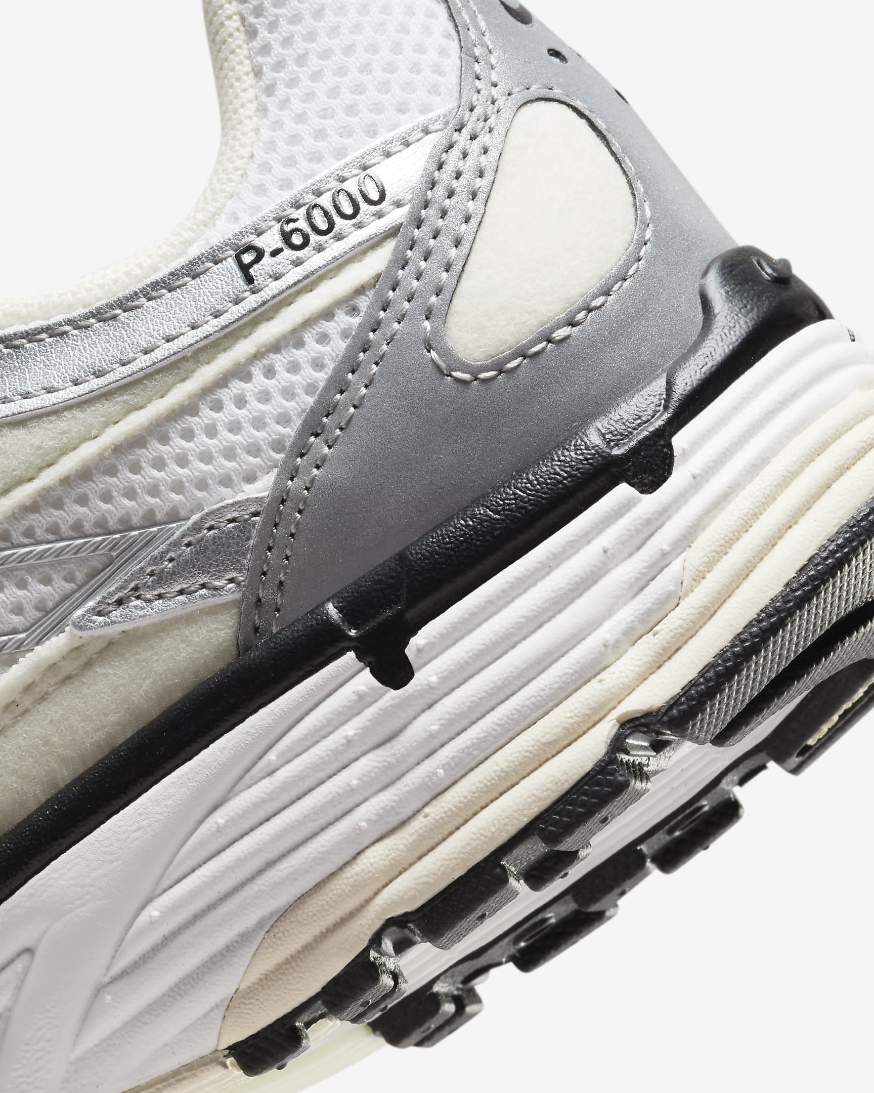 Nike P-6000 Summit White Metallic Silver
