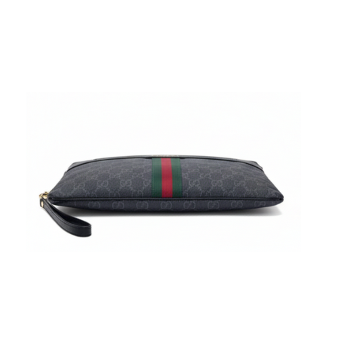Gucci Pouch | Leather Stripe Zip Pouch