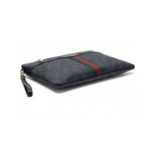 Gucci Pouch | Leather Stripe Zip Pouch