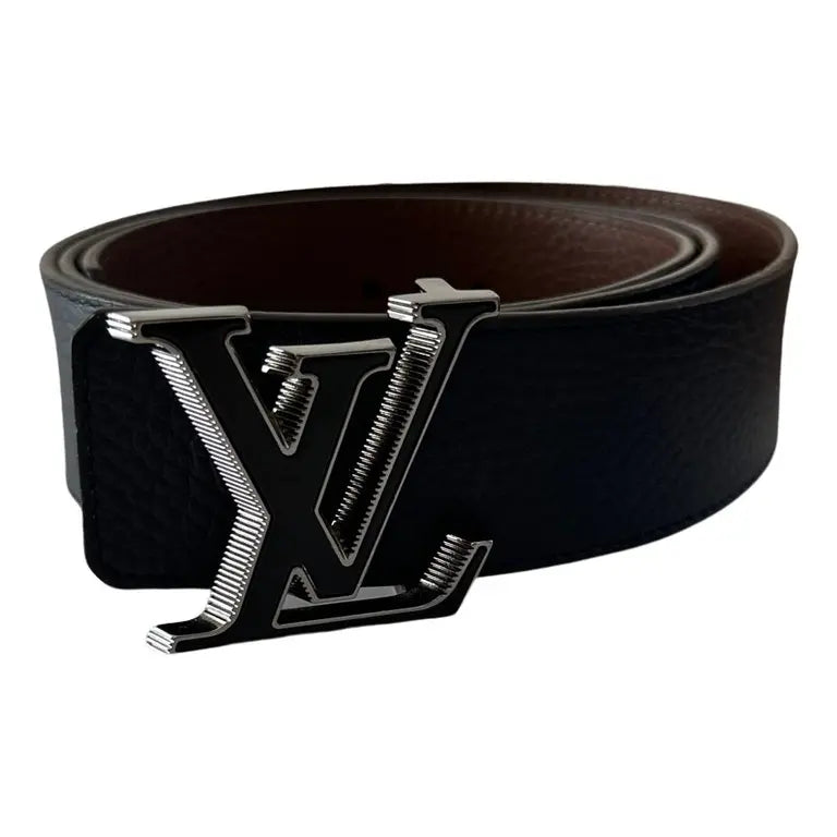 Louis Vuitton Belt | Black Leather Lv Initiales Reversible