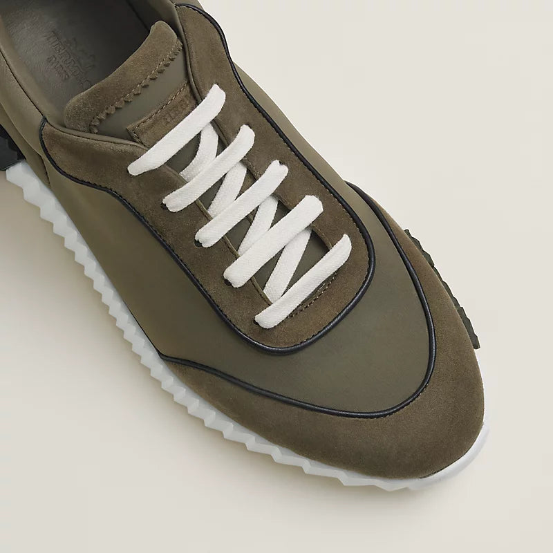 Hermès Sneakers Bouncing vert toundra / noir