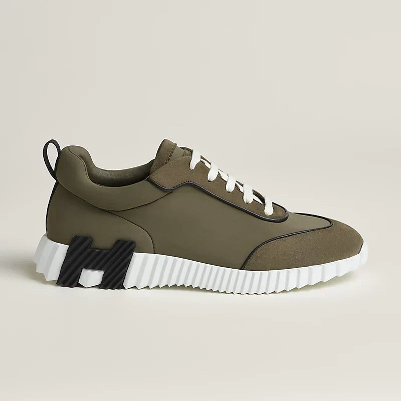 Hermès Sneakers Bouncing vert toundra / noir