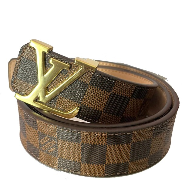 Belt Lv Initiales Brown Gold